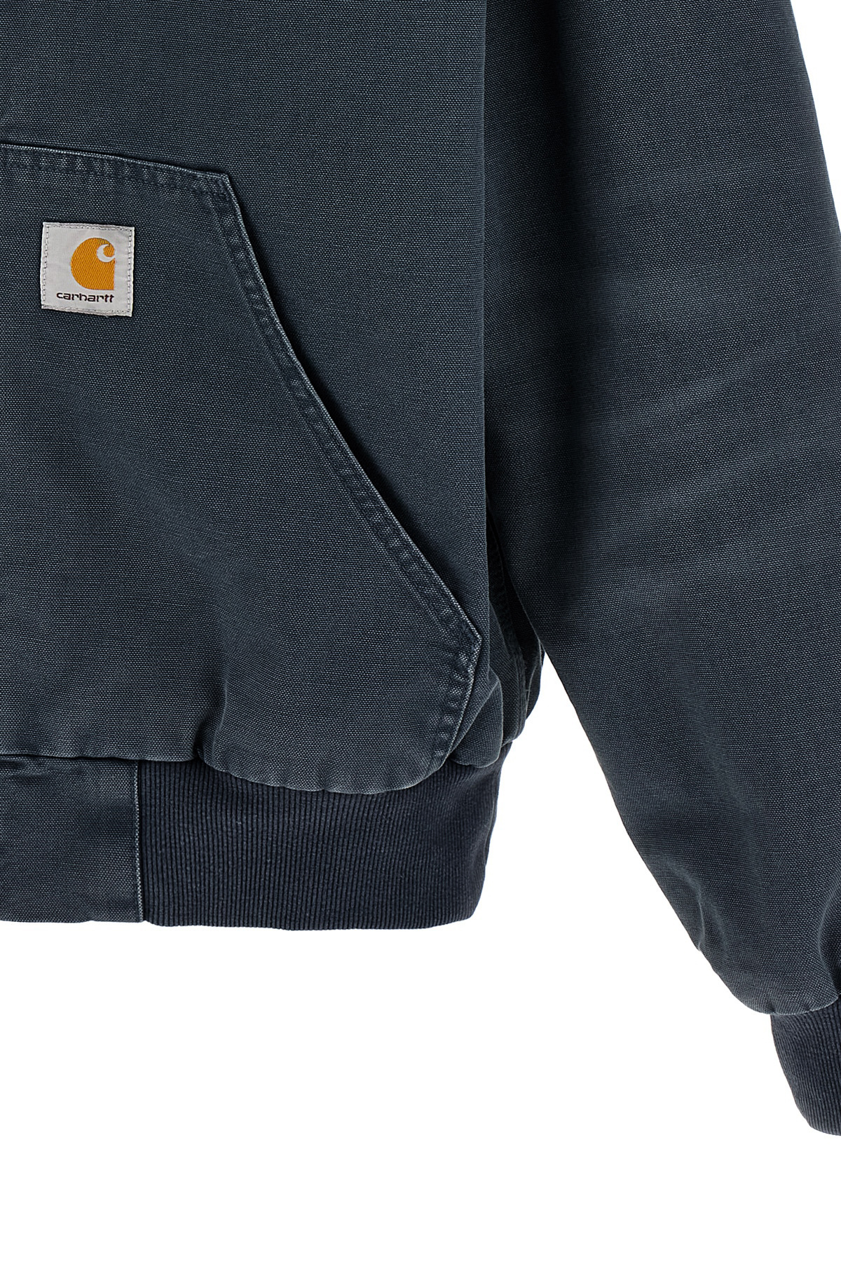 Carhartt Adjustable Hood Logo Patch Jacket In Blue