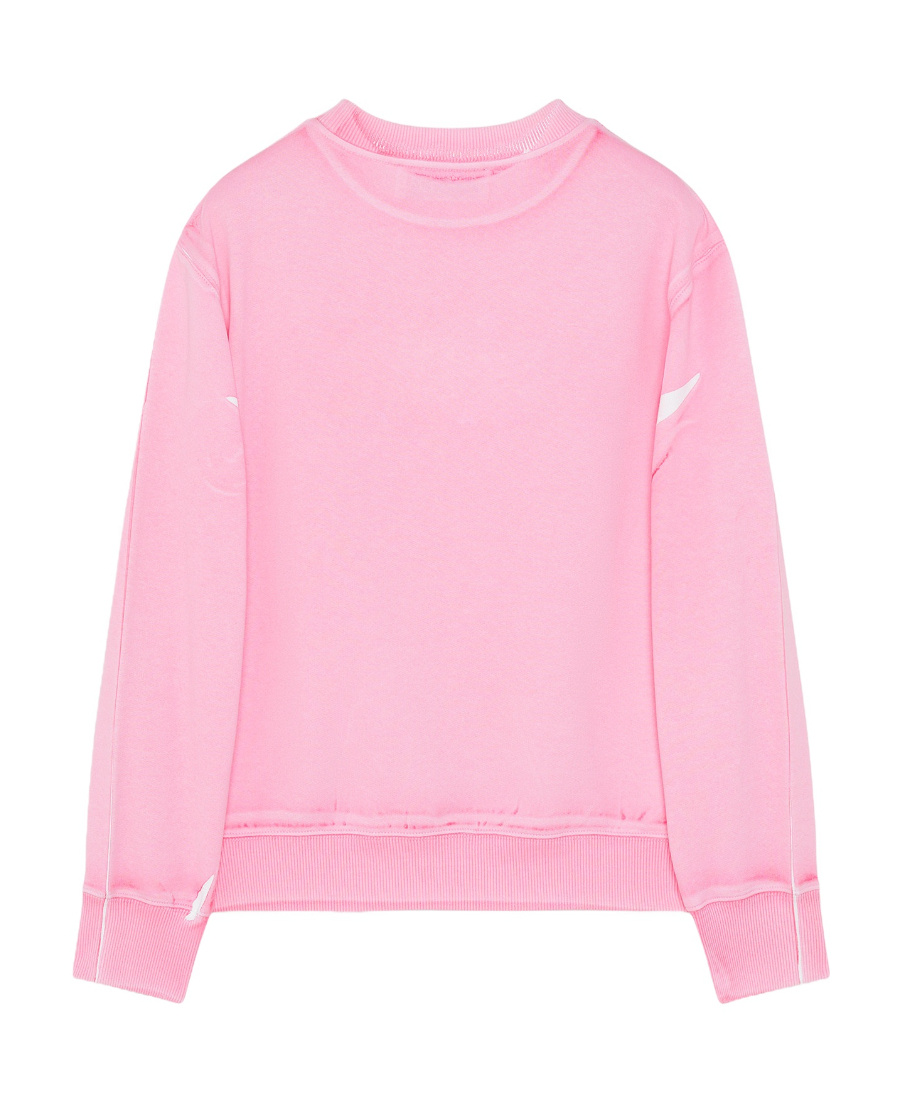Lanvin Embroidered-logo Crew-neck Sweatshirt In Pink