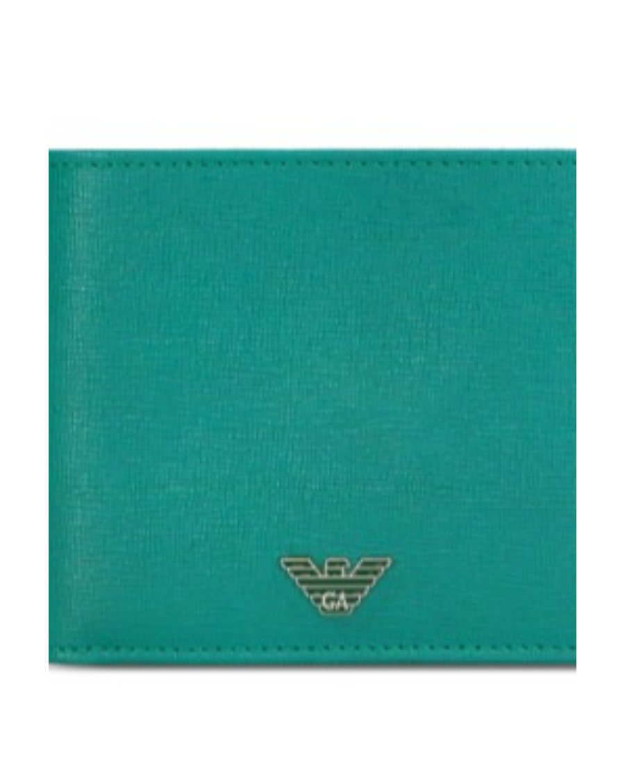 Emporio Armani Logo Details Wallet In Green