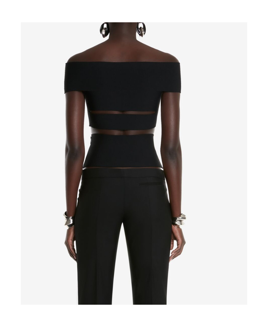 Alexander Mcqueen Lex Sliced Top Ld32 In Black