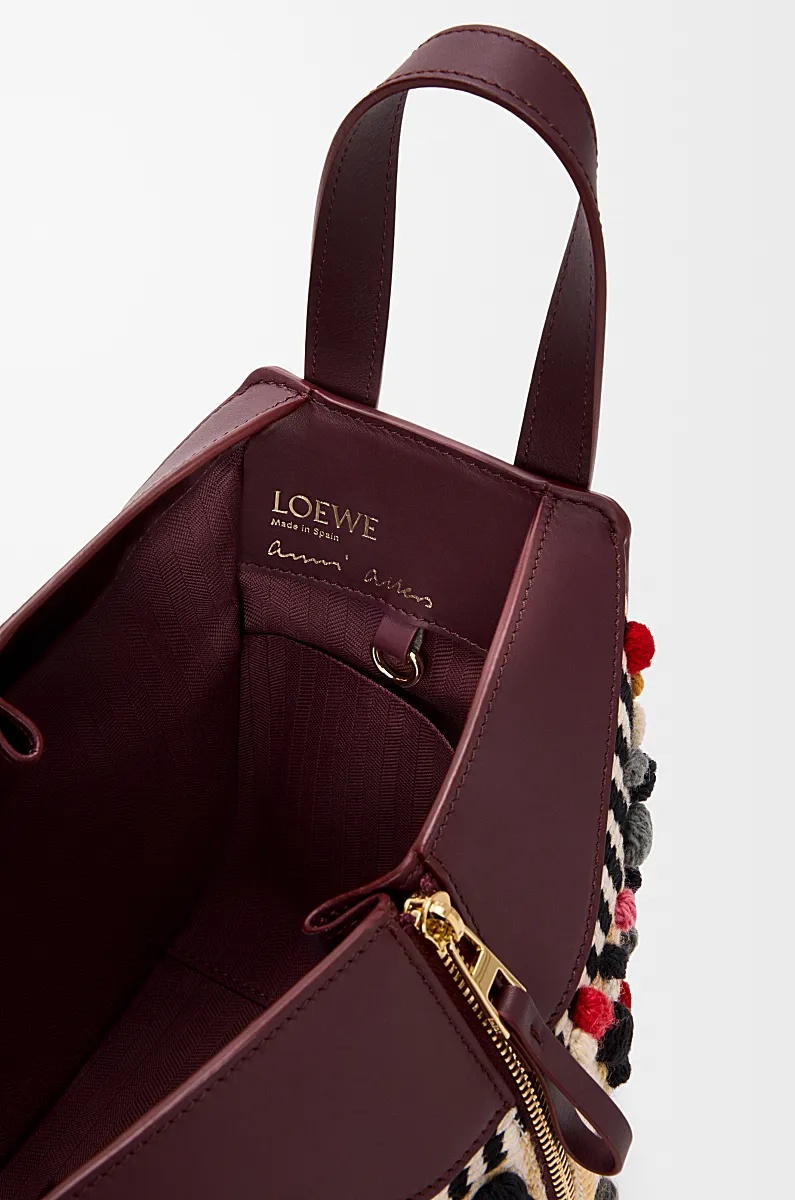 Loewe Embroidered Fabric Hammock Compact Shoulder Bag In Multi