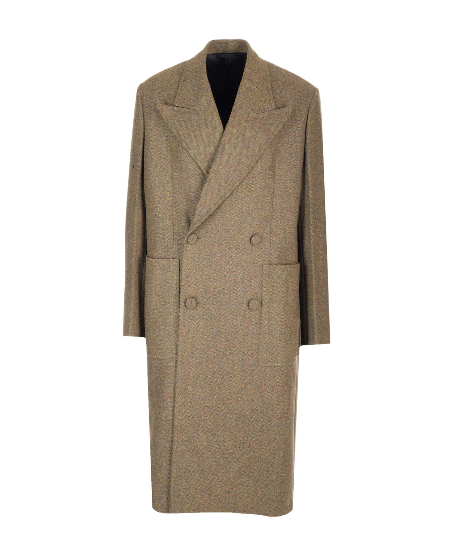 Givenchy Oversized Buutton-up Long Coat In Brown
