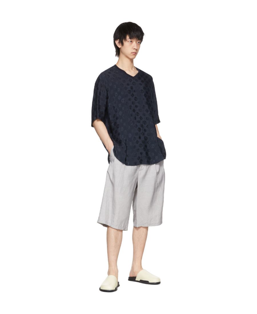 Giorgio Armani Grey Viscose Shorts In White