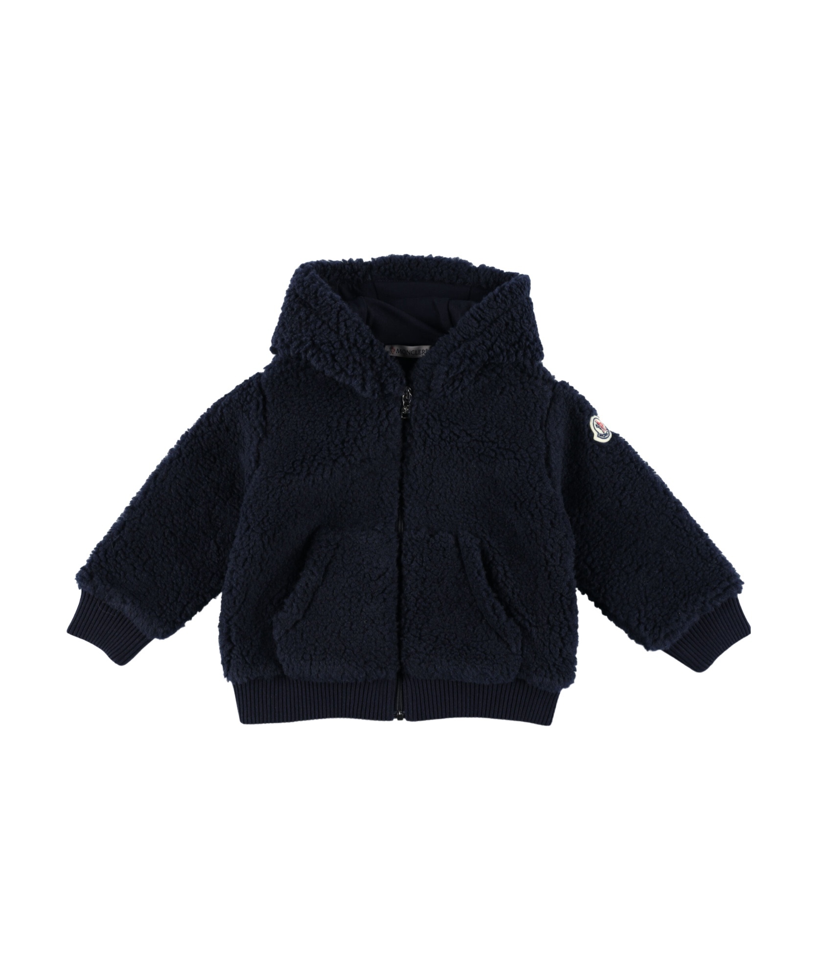 Moncler Sherpa Fleece Hoodie In Blue