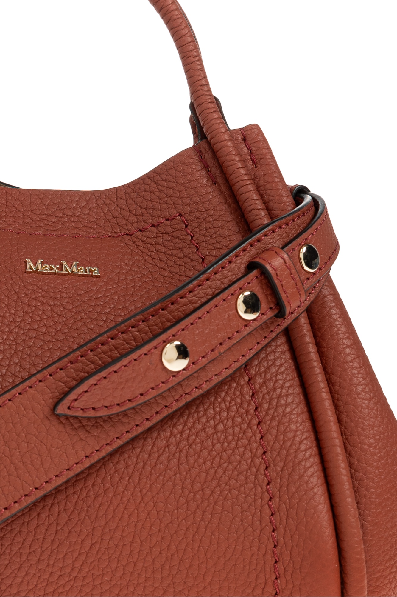 Max Mara Extra-small Leather Marine Bag In Brown