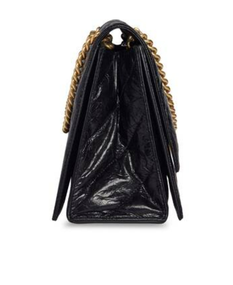 Balenciaga Hourglass S Quilted Shoulder Bag In Black