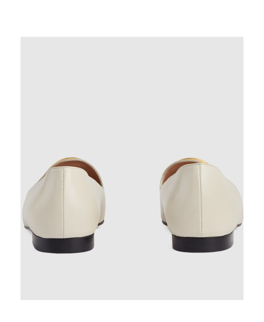 Gucci Blondie Logo-plaque Loafers In White