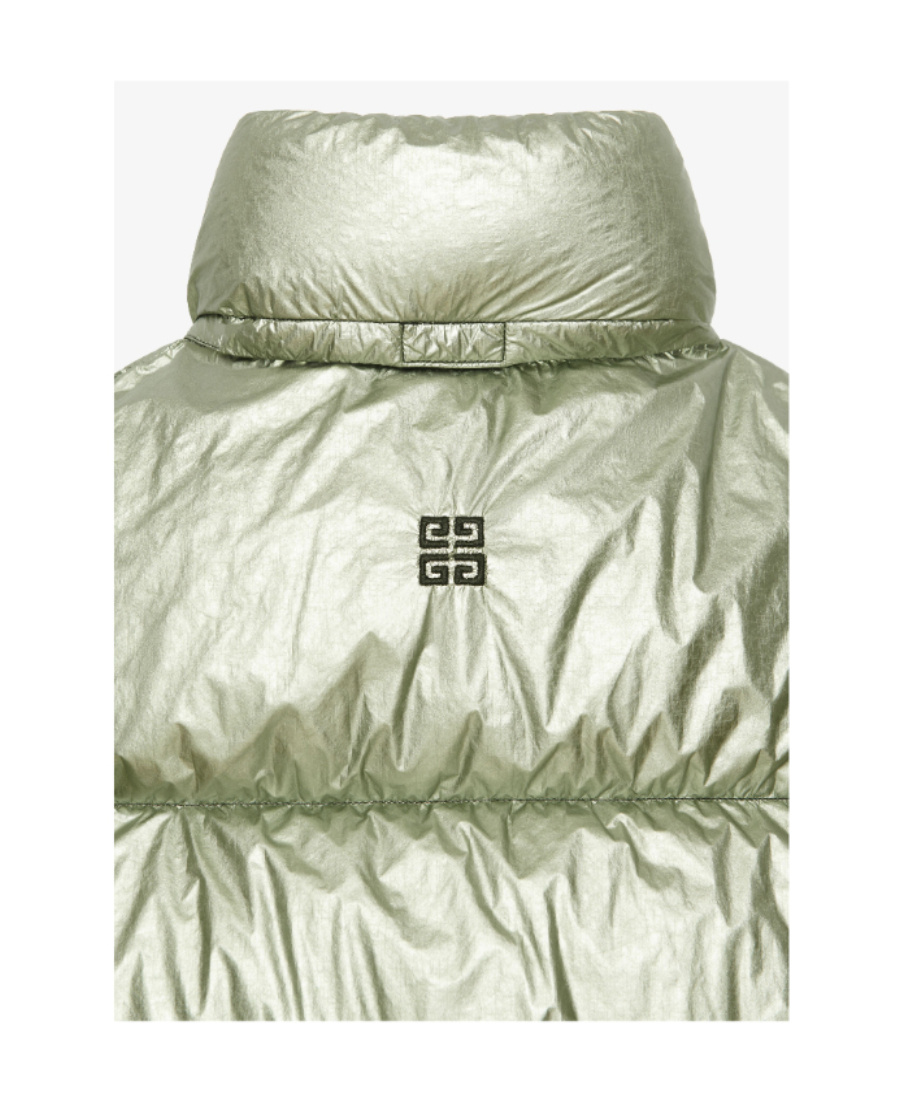 Givenchy Metallic-finish Down Gilet In Green