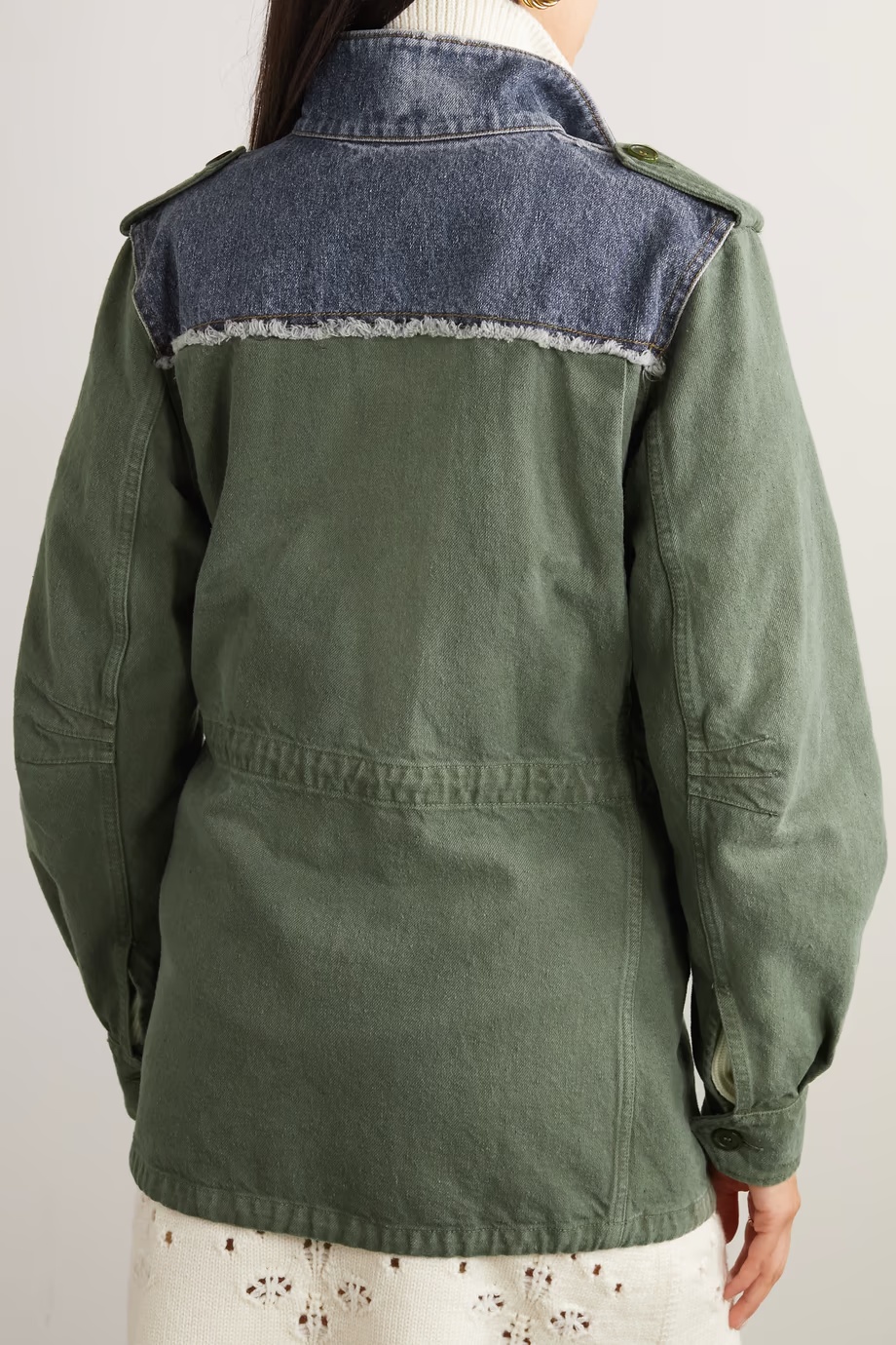 Shop Chloé Utilitarian Safari Cotton Jacket In Green