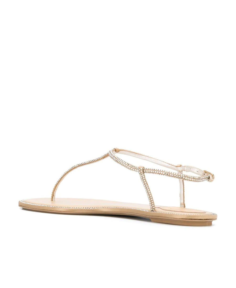 René Caovilla Diana Flip Flops Low Sandals With Crystals 10 Shoes In Grey