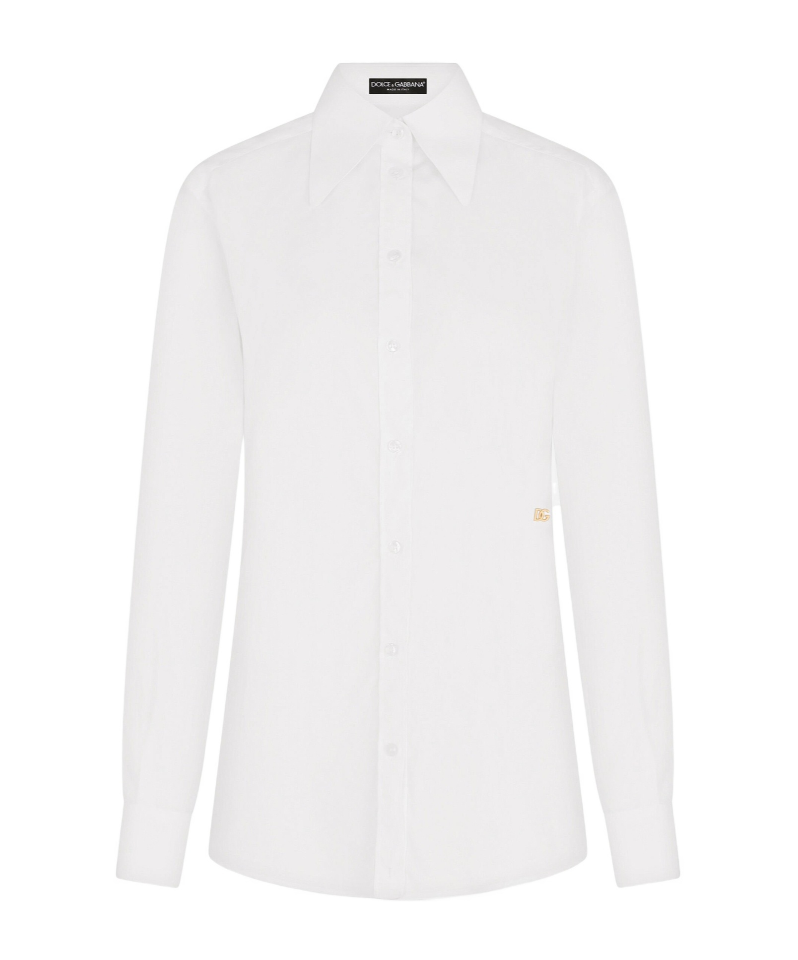 Dolce & Gabbana Cotton Poplin Longline Shirt In Brown