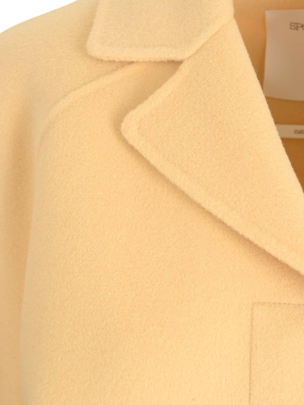 Sportmax Woman Coat Camel Size 8 Virgin Wool In Nude