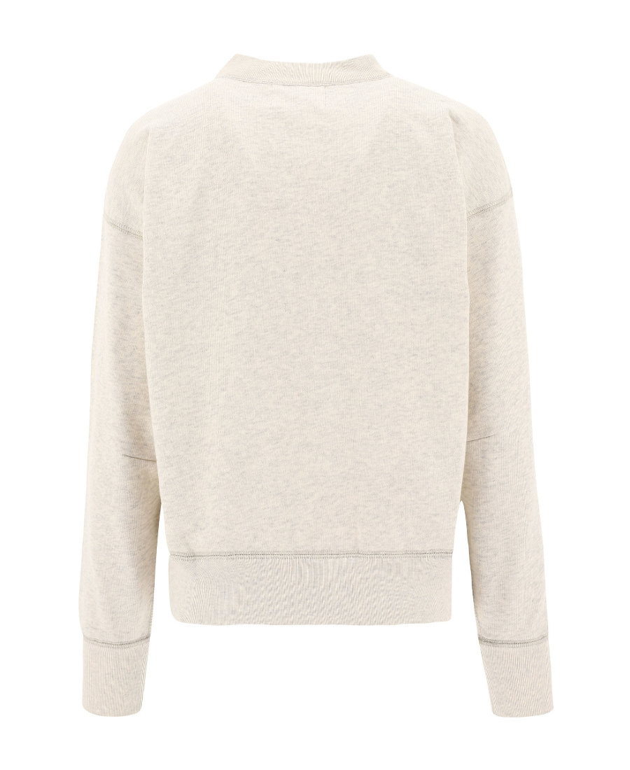 Isabel Marant Étoile Moby Flocked Logo Sweatshirt In White
