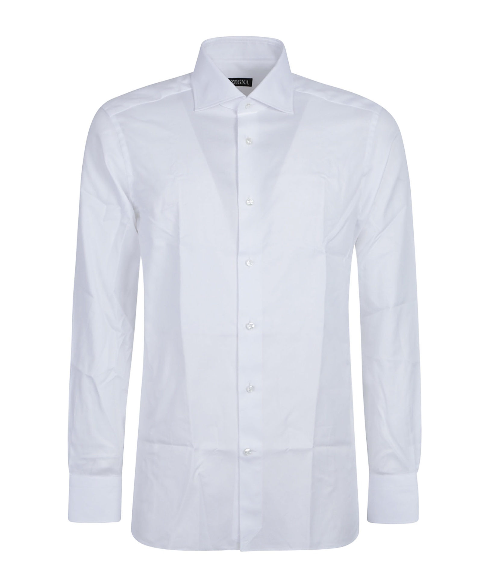 Zegna Long-sleeved Button-up Shirt In White