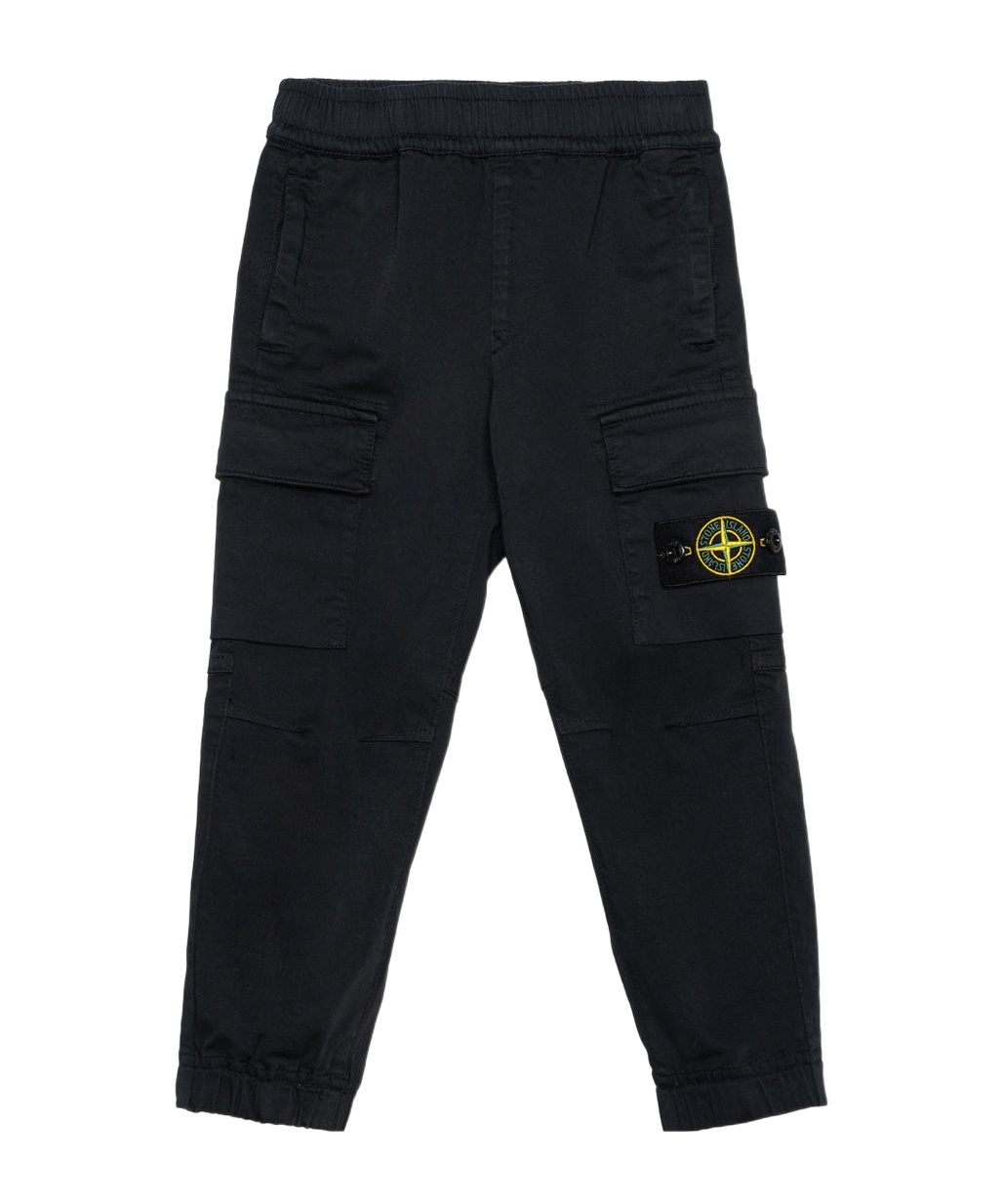Stone Island Compass-badge Tapered Trousers In Blue