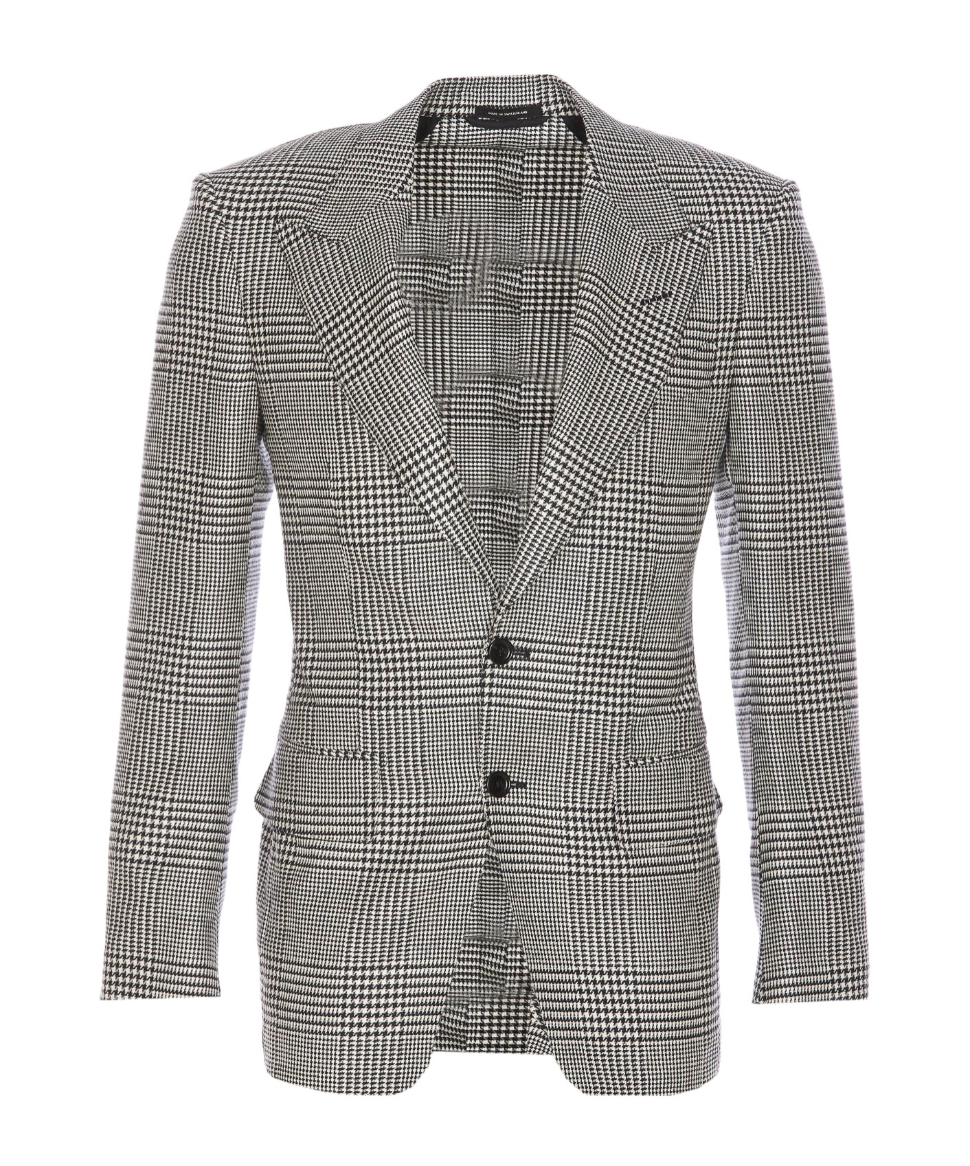 Tom Ford Prince Of Wales-pattern Blazer In Gray