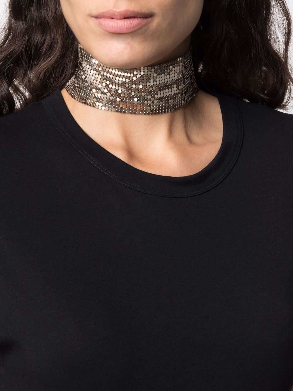 Rabanne Logo-engraved Mesh Choker In Gold