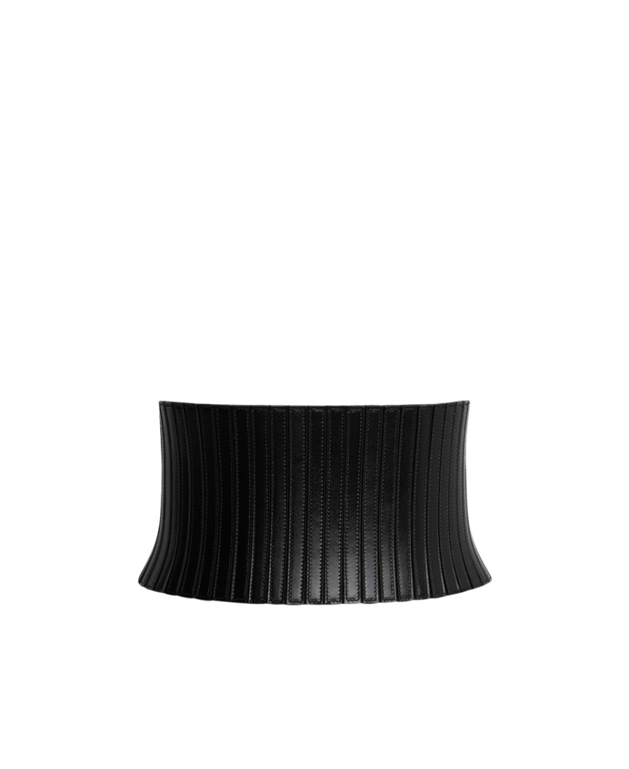 Alaïa Elasticated Leather Corset Belt In Black