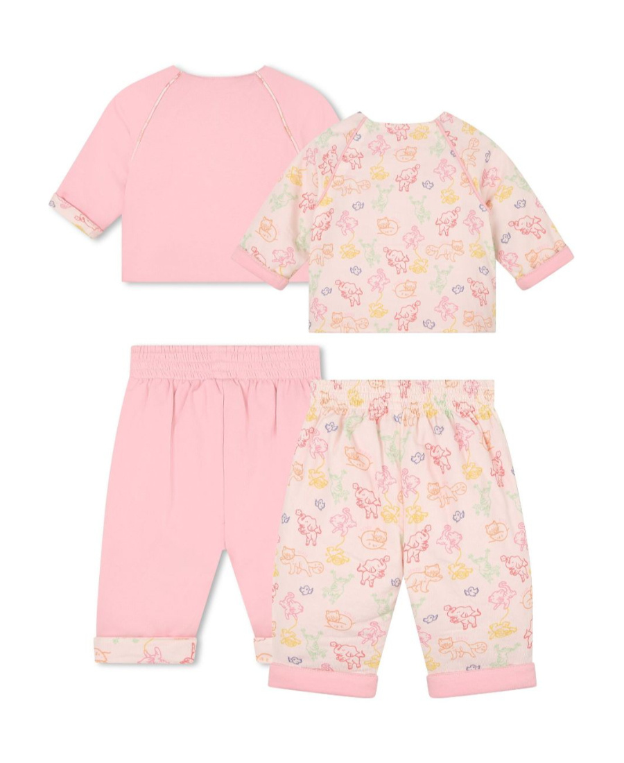 Kenzo Graphic-print Reversible Trouser Set In Pink