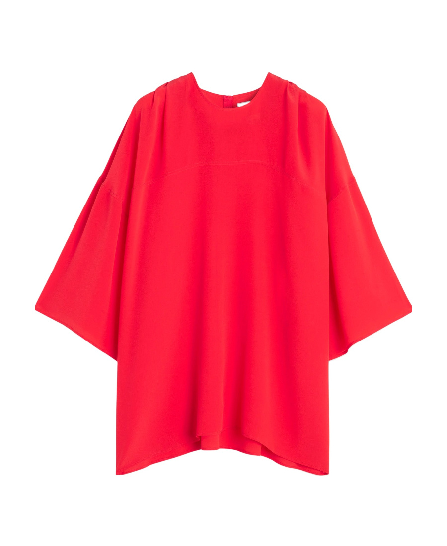 Lanvin Relaxed Fit Draped Blouse In Red