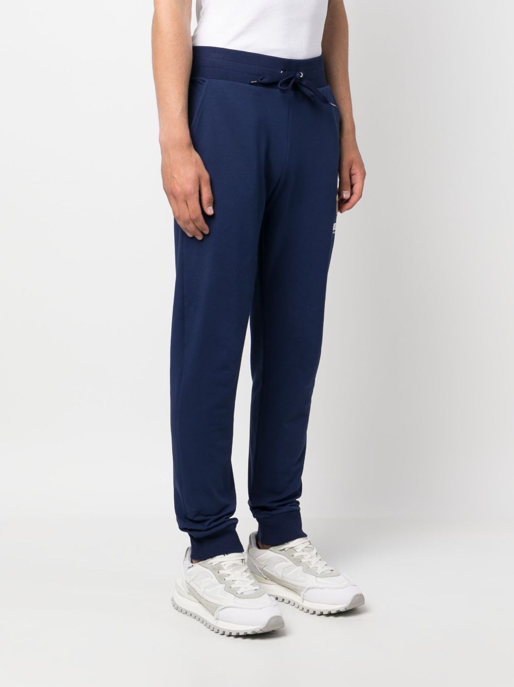 Moschino Straight Leg Trousers With Teddy Bear Motif In Blue