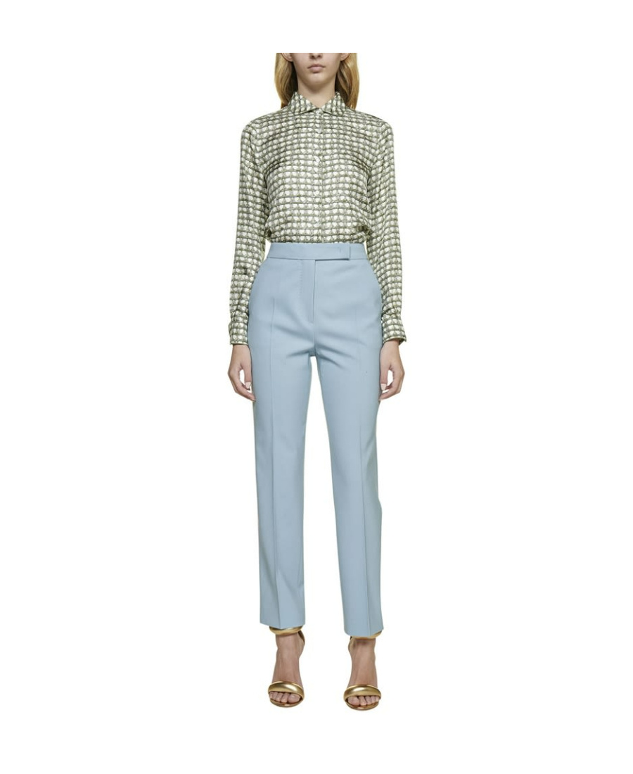 Max Mara Graphic Printed Long-sleeved Shirt In White