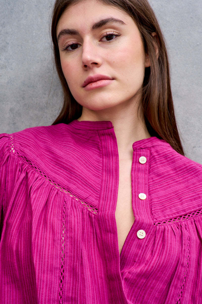 Shop Isabel Marant Étoile Long-sleeved Blouse In Red
