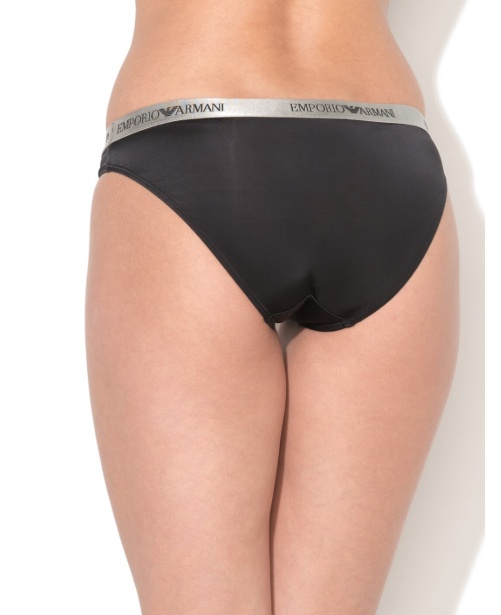 Emporio Armani Logo Detail Panties In Black