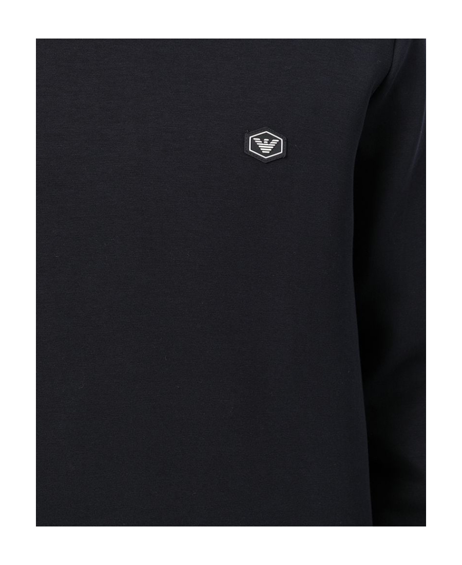 Emporio Armani Double Jersey Fabric Crew Neck Sweatshirt In Black