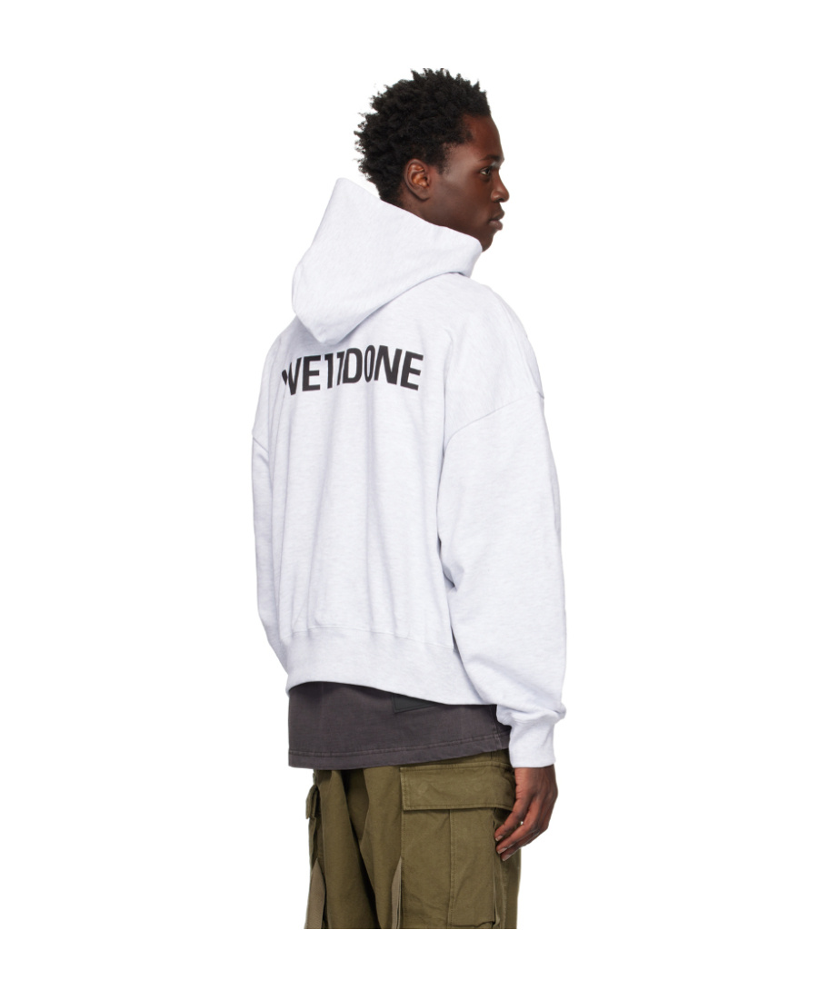We11 Done Graphic-print Cotton Hoodie In White