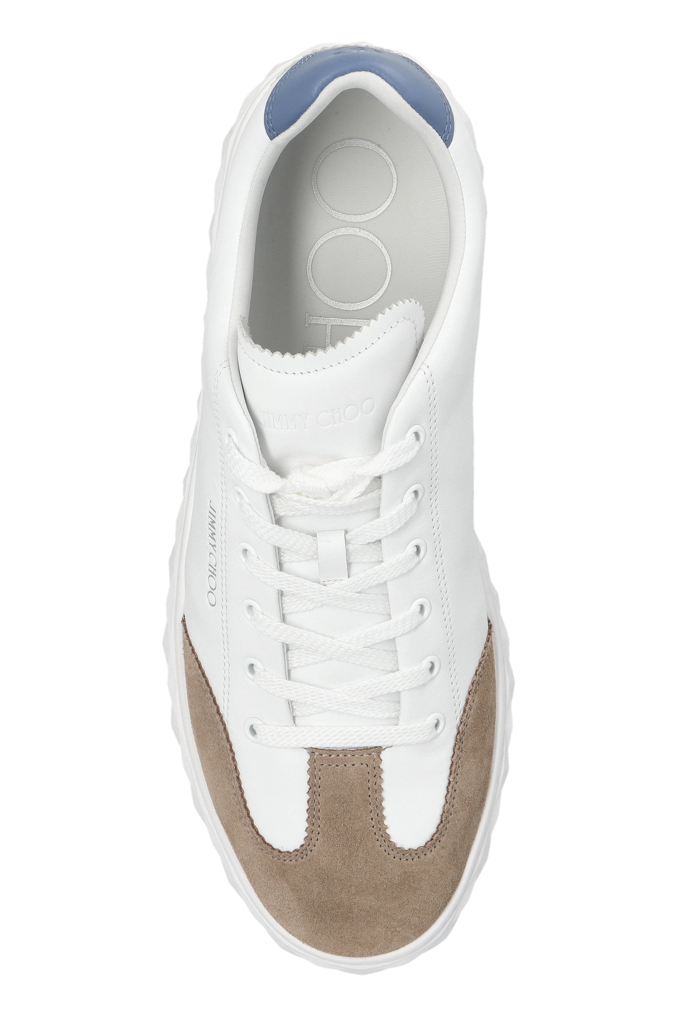 Jimmy Choo Diamond Light Flex Leather Sneakers In White