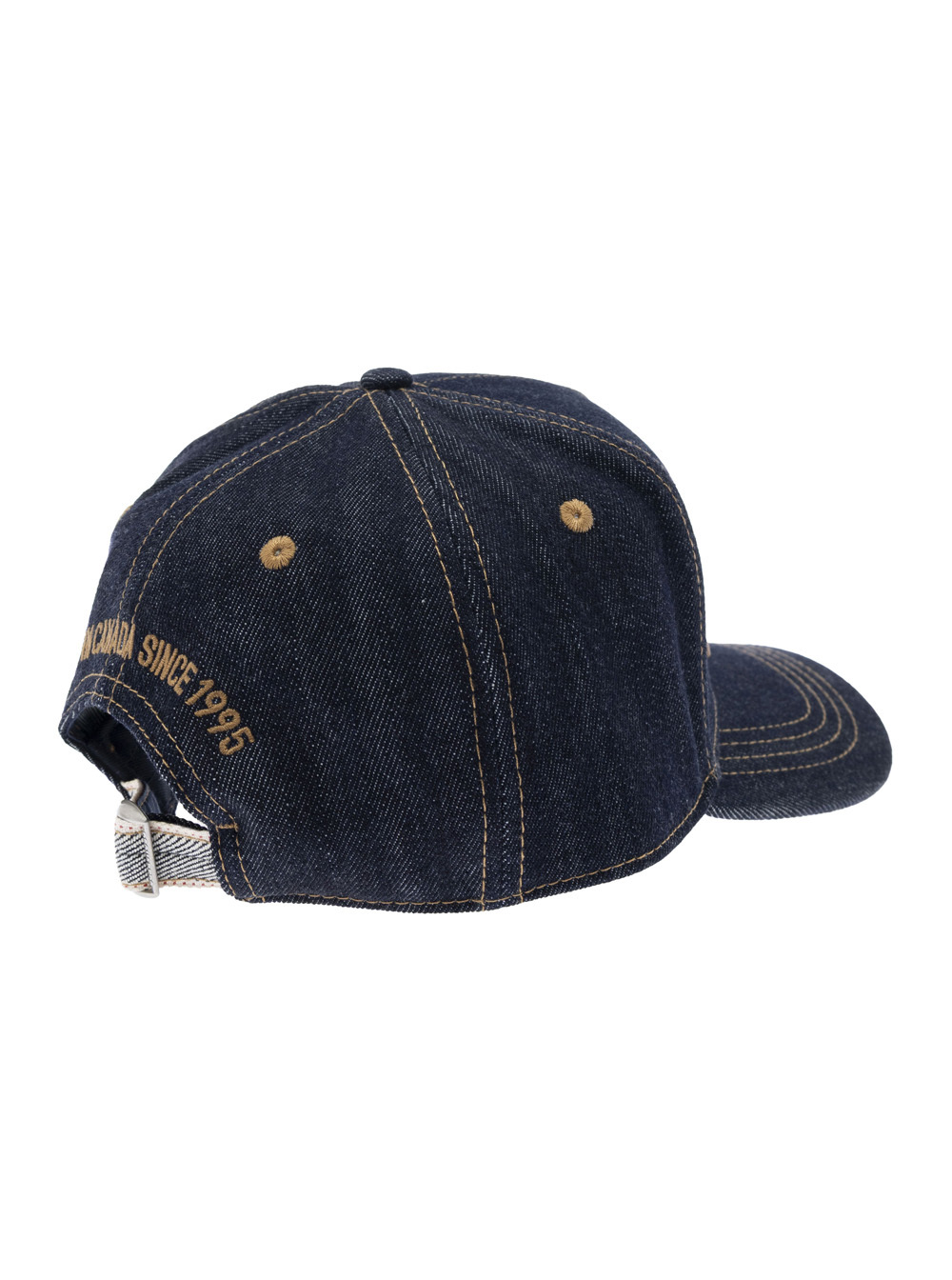 Dsquared2 Blue Baseball Cap With Logo Patch On The Front And Logo Lettering On The Rear In Denim Woman In Black