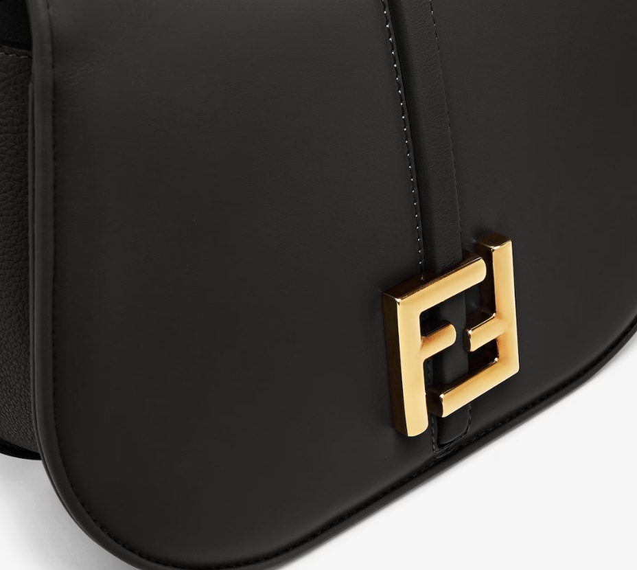 Fendi Black Smooth And Full-grain Leather Bag In Black