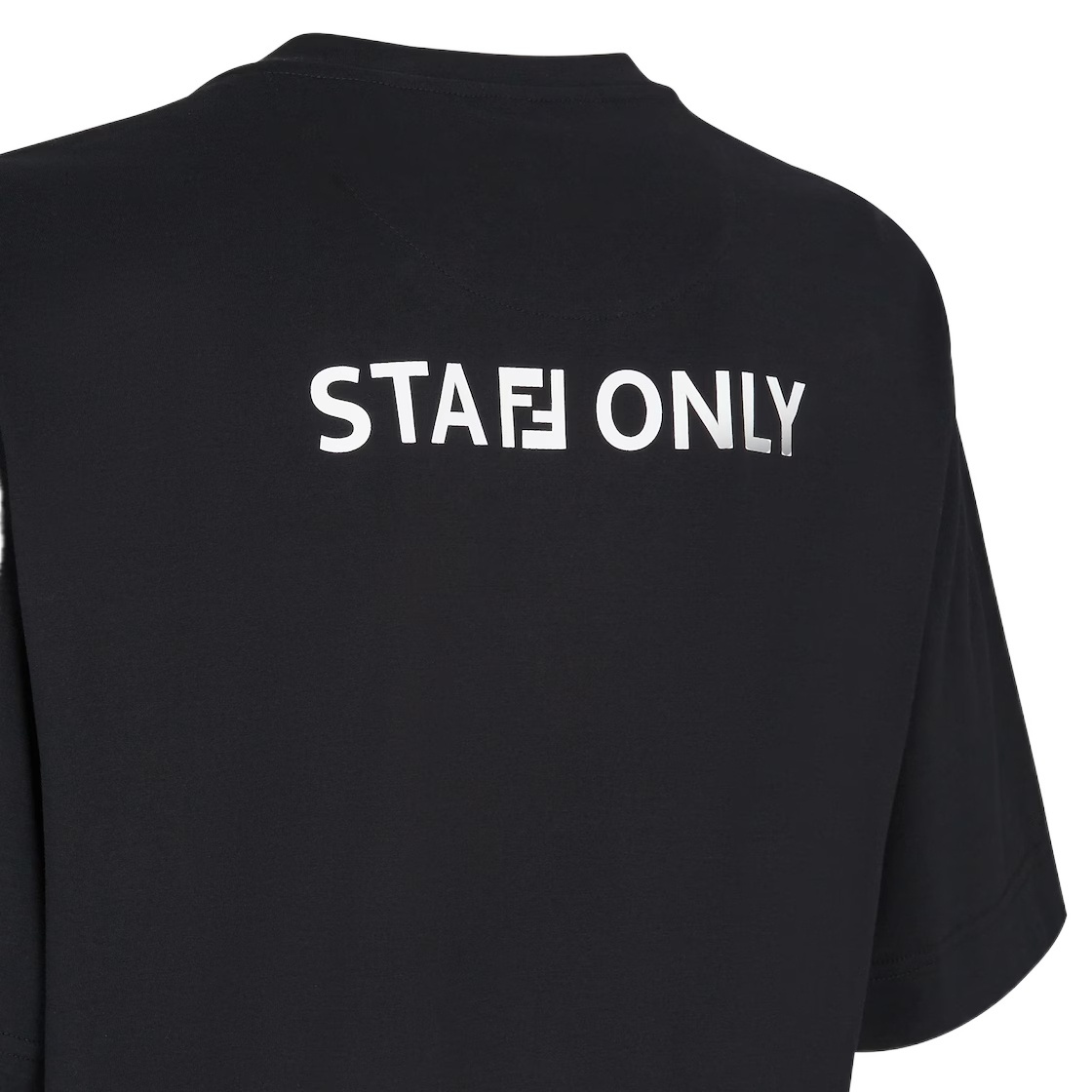 Fendi Slogan-print Cotton T-shirt In Black