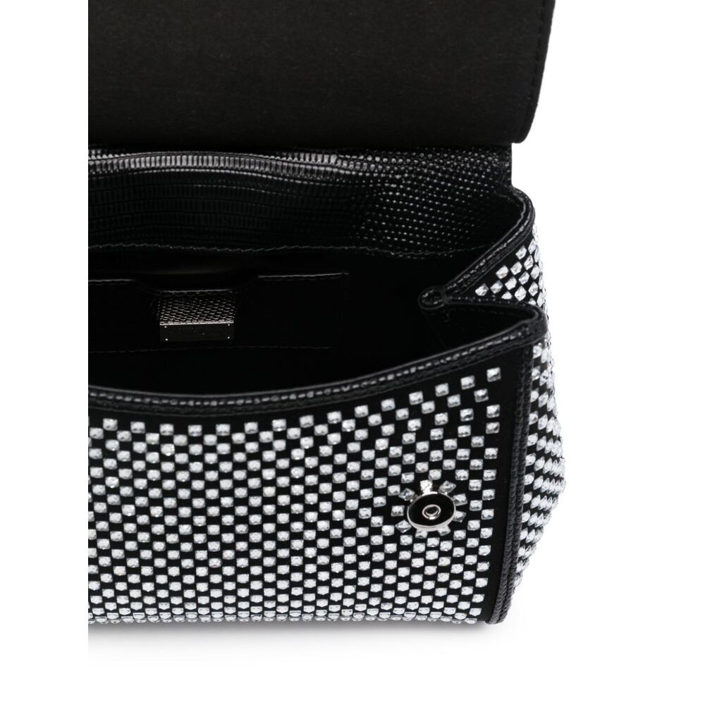 Dolce & Gabbana Sicily Medium Handbag With Crystals In Black