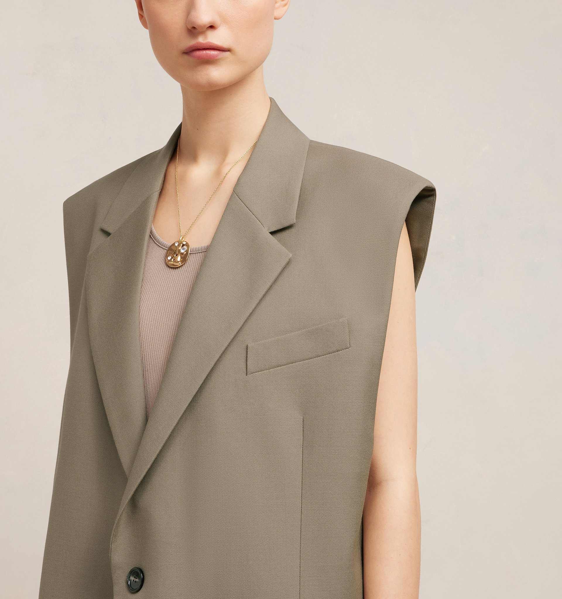Ami Alexandre Mattiussi Oversize Virgin Wool Waistcoat In Gray