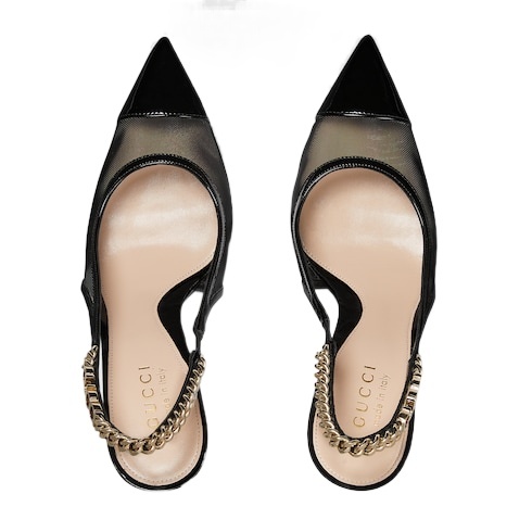 Shop Gucci Signoria Slingback Pump In Black