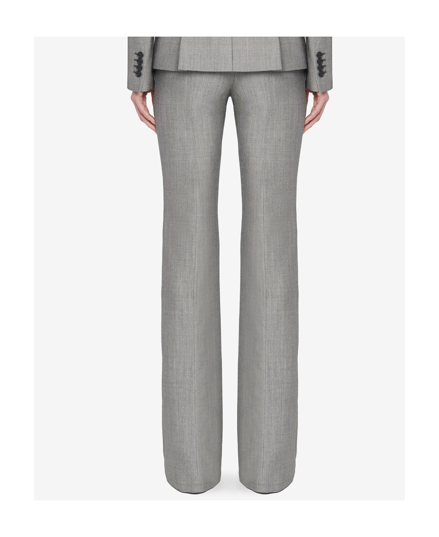 Alexander Mcqueen Wool-mohair Bootcut Trousers In Gray