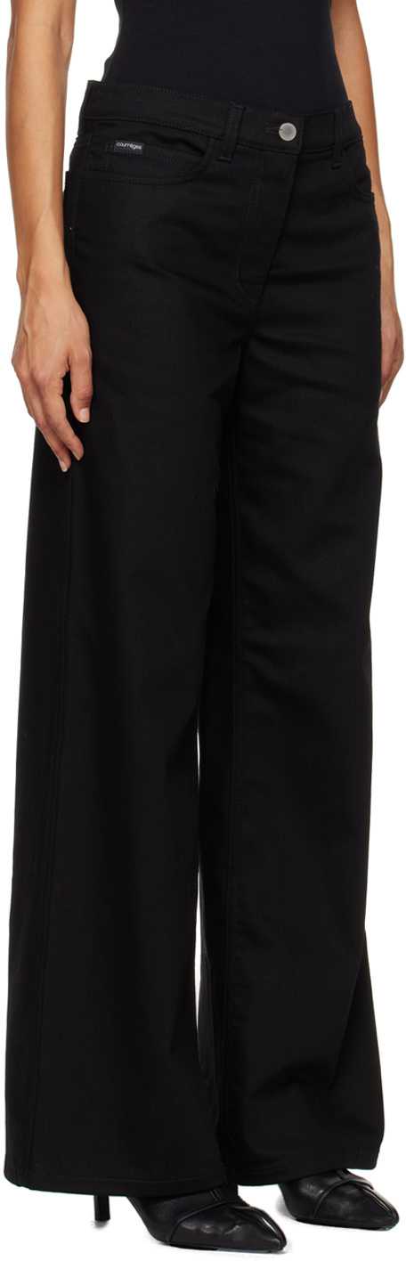 Courrèges Baggy Jeans In Black
