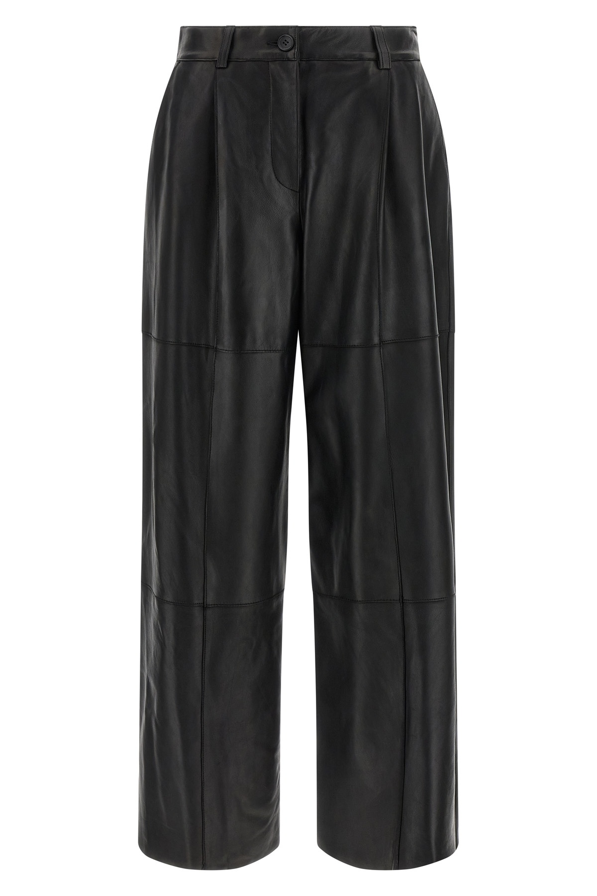 P.a.r.o.s.h Maciock25w Panelled Leather Trousers In Black