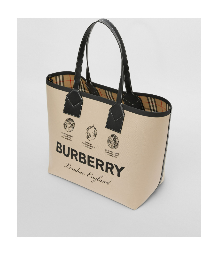 Burberry Logo-print Cotton Tote Bag In Nude