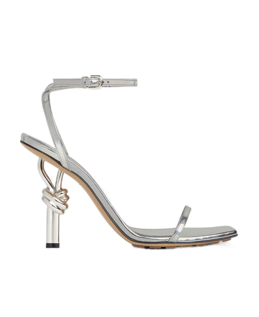 Bottega Veneta Silver Knot Sandals In Gray