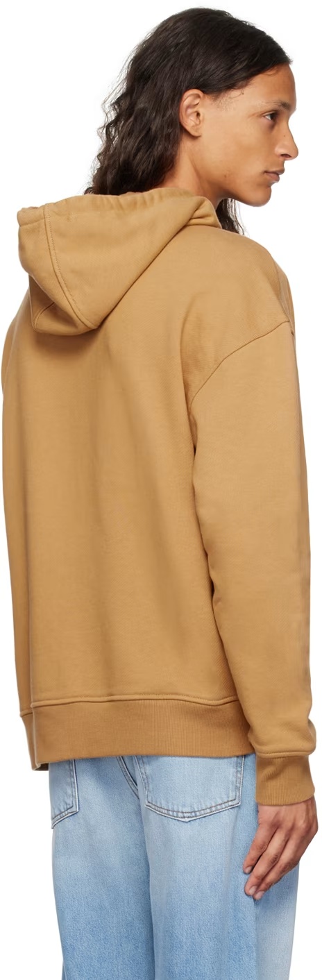 Shop Maison Kitsuné Logo Hooded Sweater In Nude