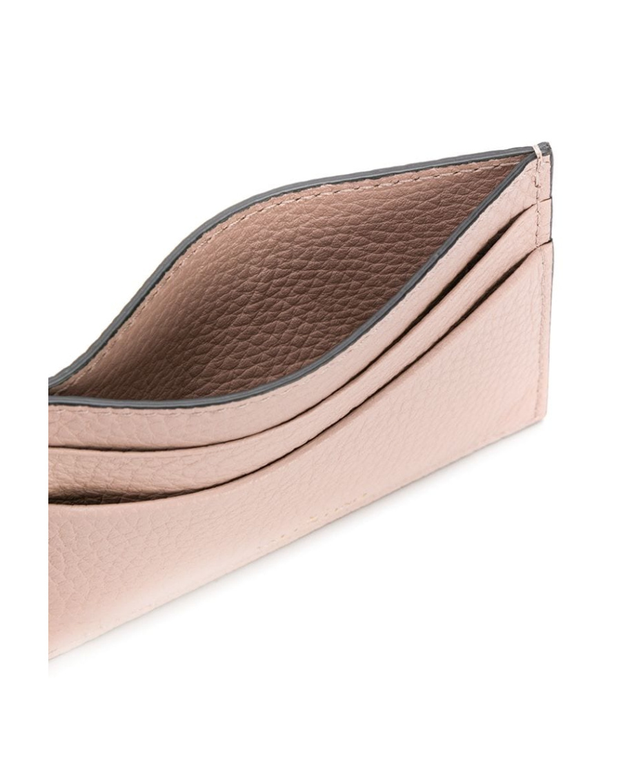 Valentino Garavani Women Rockstud Leather Card Case In Nude
