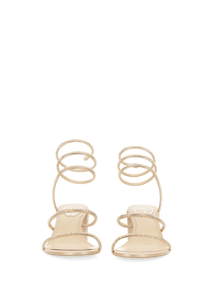 René Caovilla Rene Caovilla Cleo Ankle Strap Embellished Sandals In Nude