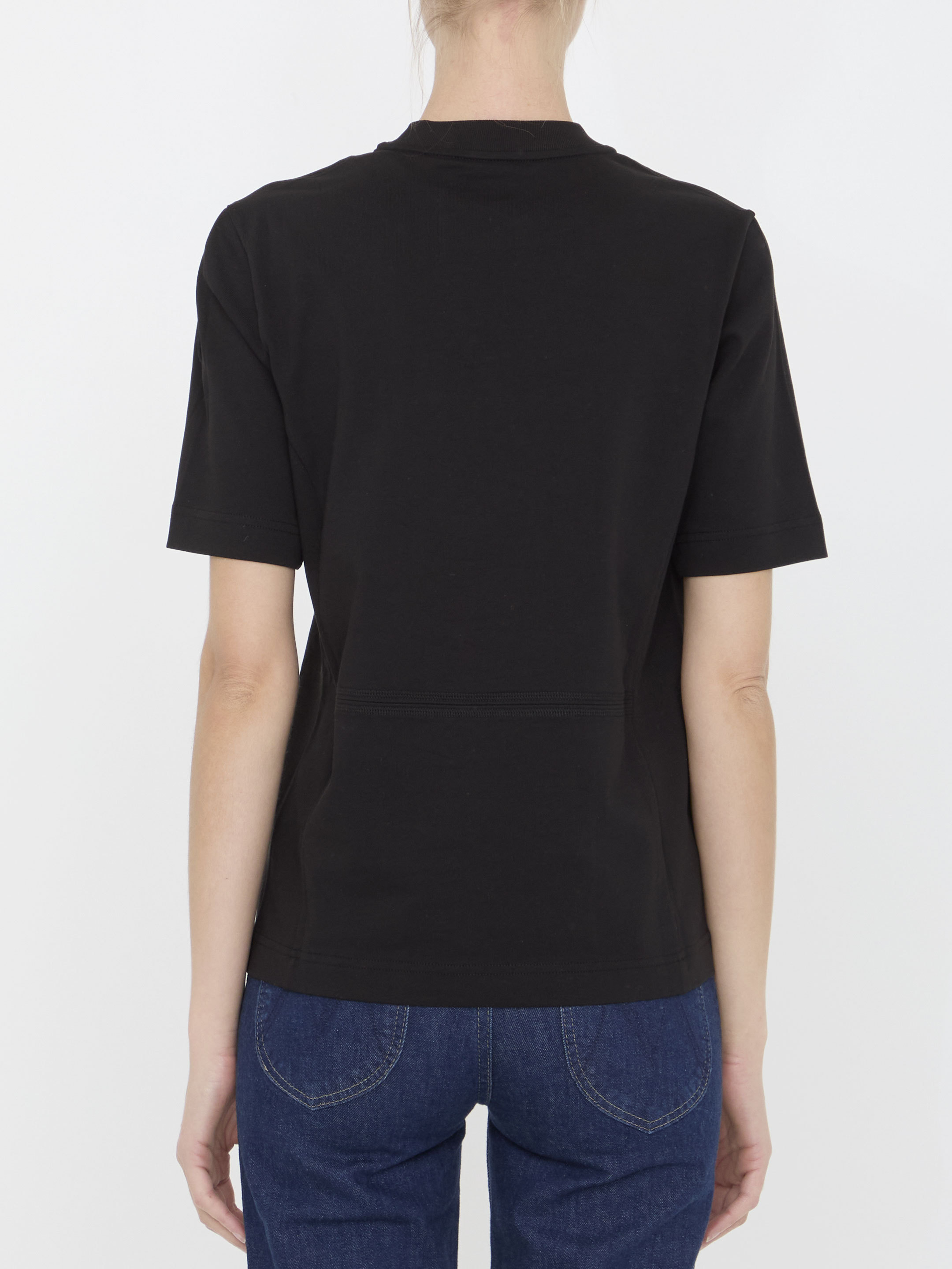 Moncler Cotton Jersey Crewneck T-shirt In Black