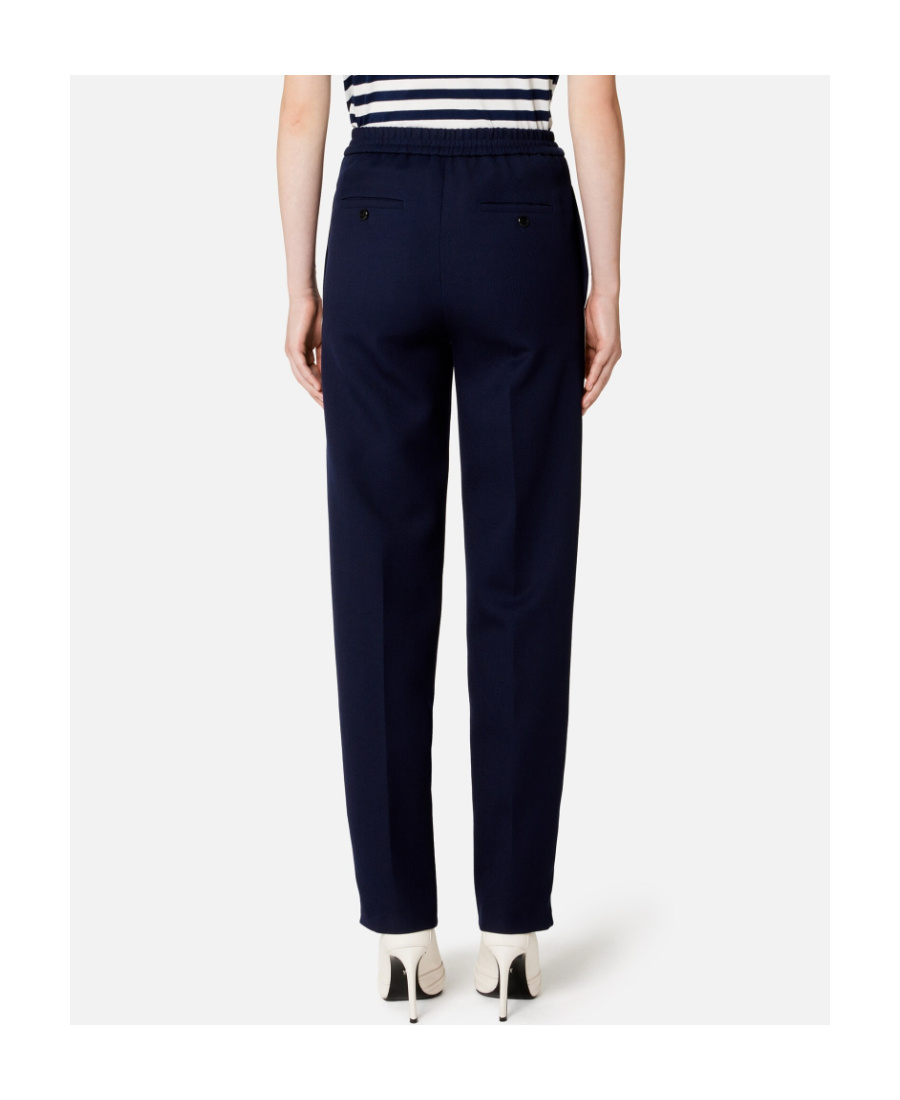 Shop Ami Alexandre Mattiussi Stripe-detail Straight-leg Trousers In Black