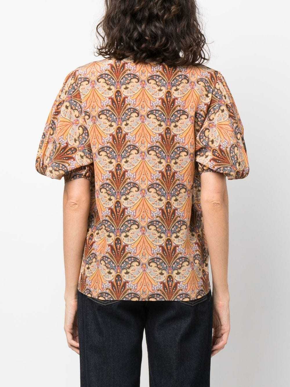 Shop Etro Paisley-print Silk Shirt In Nude