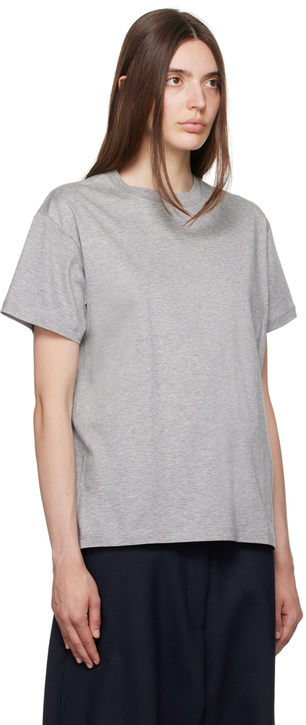 Studio Nicholson T-shirt With Round Neck And Short Sleeves In Gray