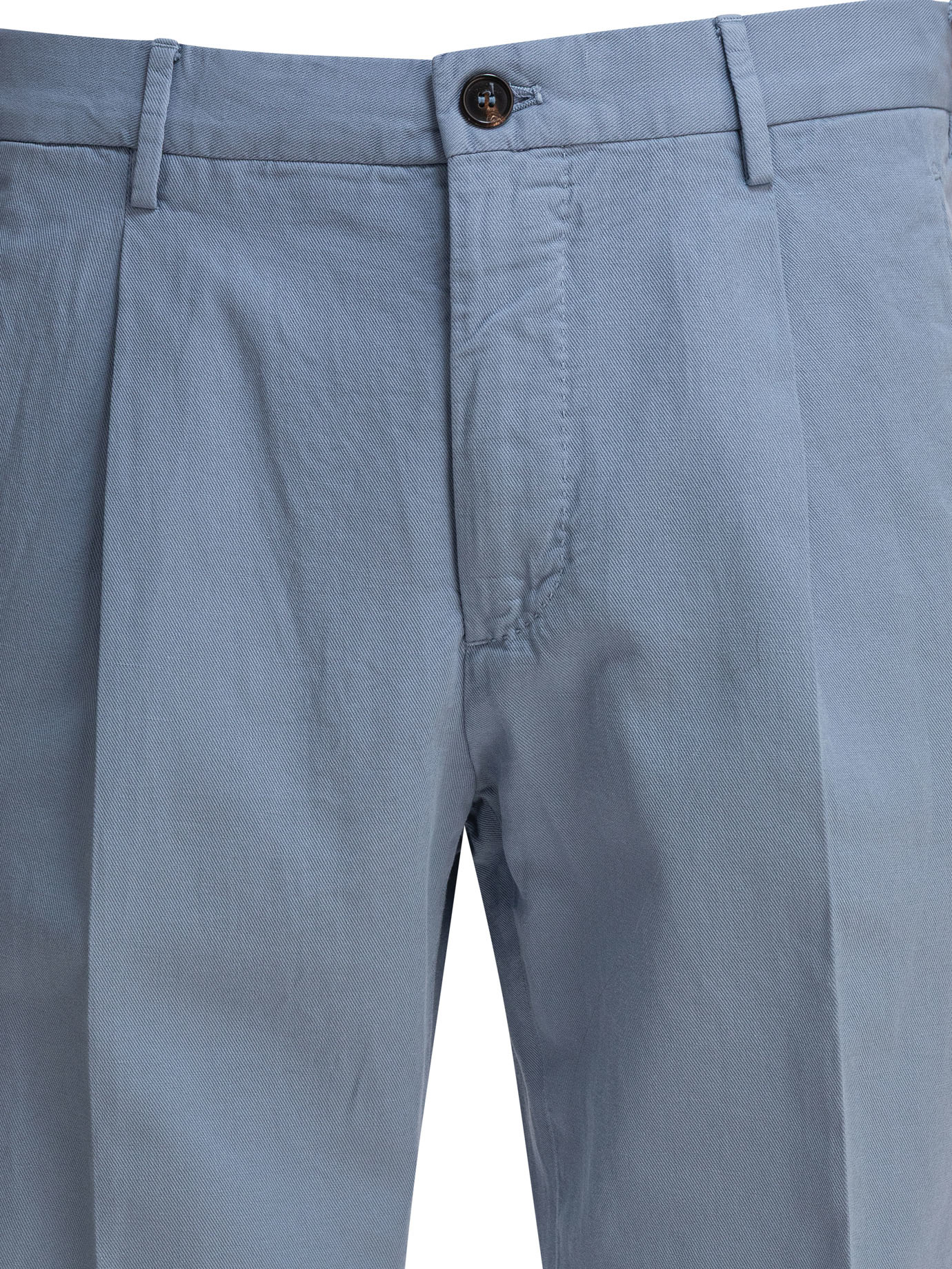 Incotex Tailored Trousers With Pleats And Pockets In Lightblue